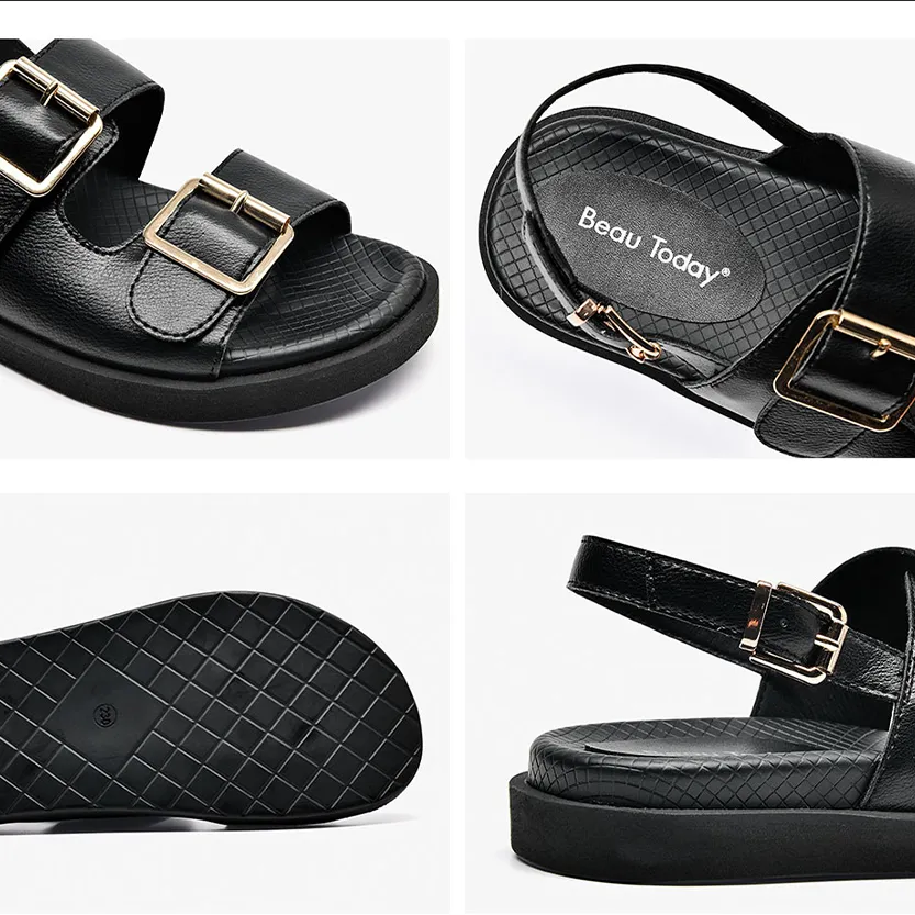 Funki Buys | Shoes | Women's Summer Leather Slide Sandals