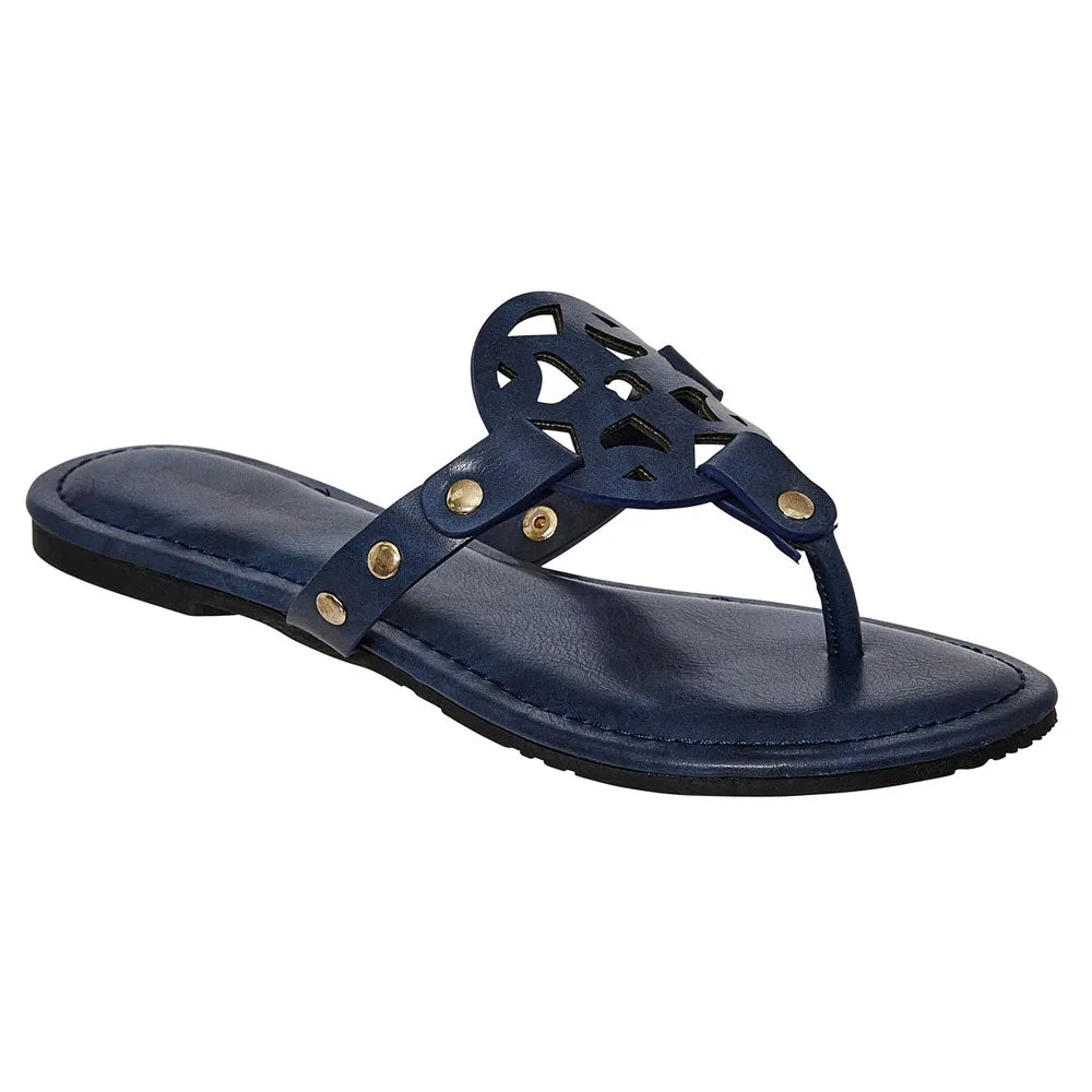 Pierre Dumas Vegan Leather Flat Slip On Sandal- Limit-20