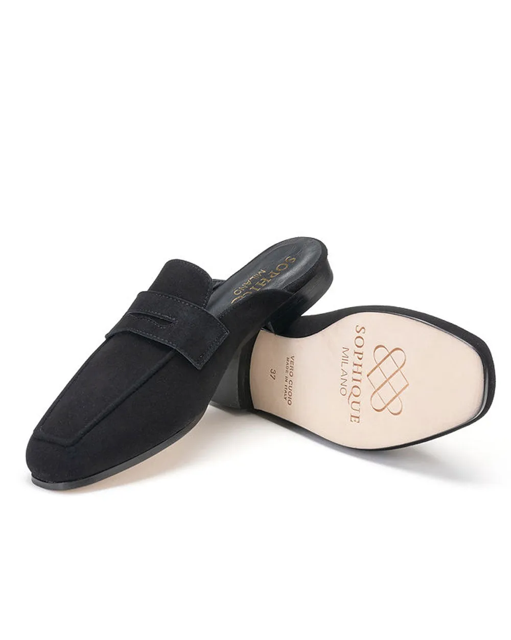 Riviera Mule Loafers in Black