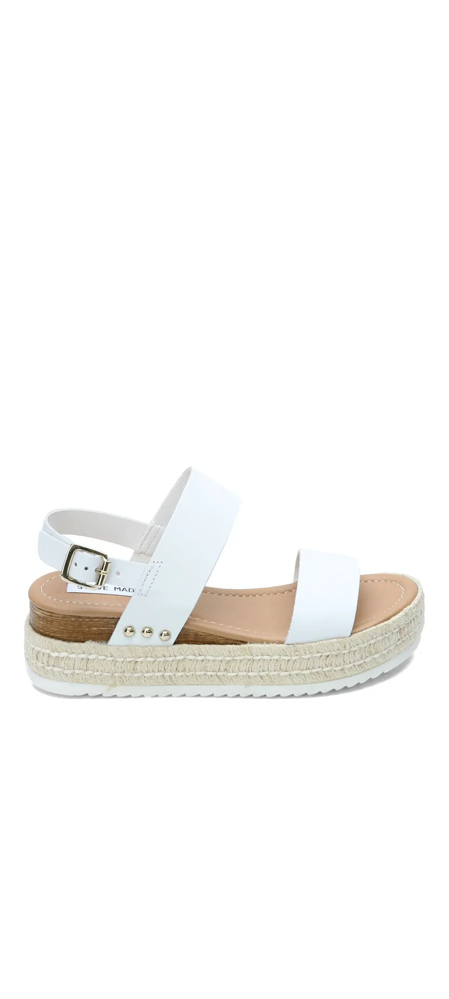 Steve Madden Catia White Leather Ankle Strap Open Toe Wedges Espadrilles Sandals